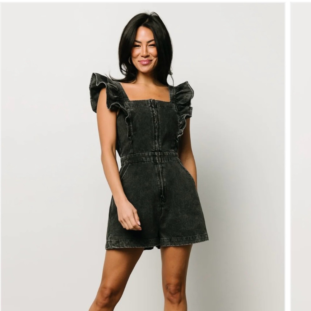 Baltic Born Black Denim Romper